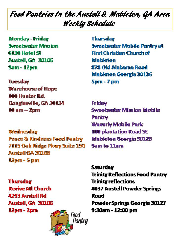 Food Pantry Schedule