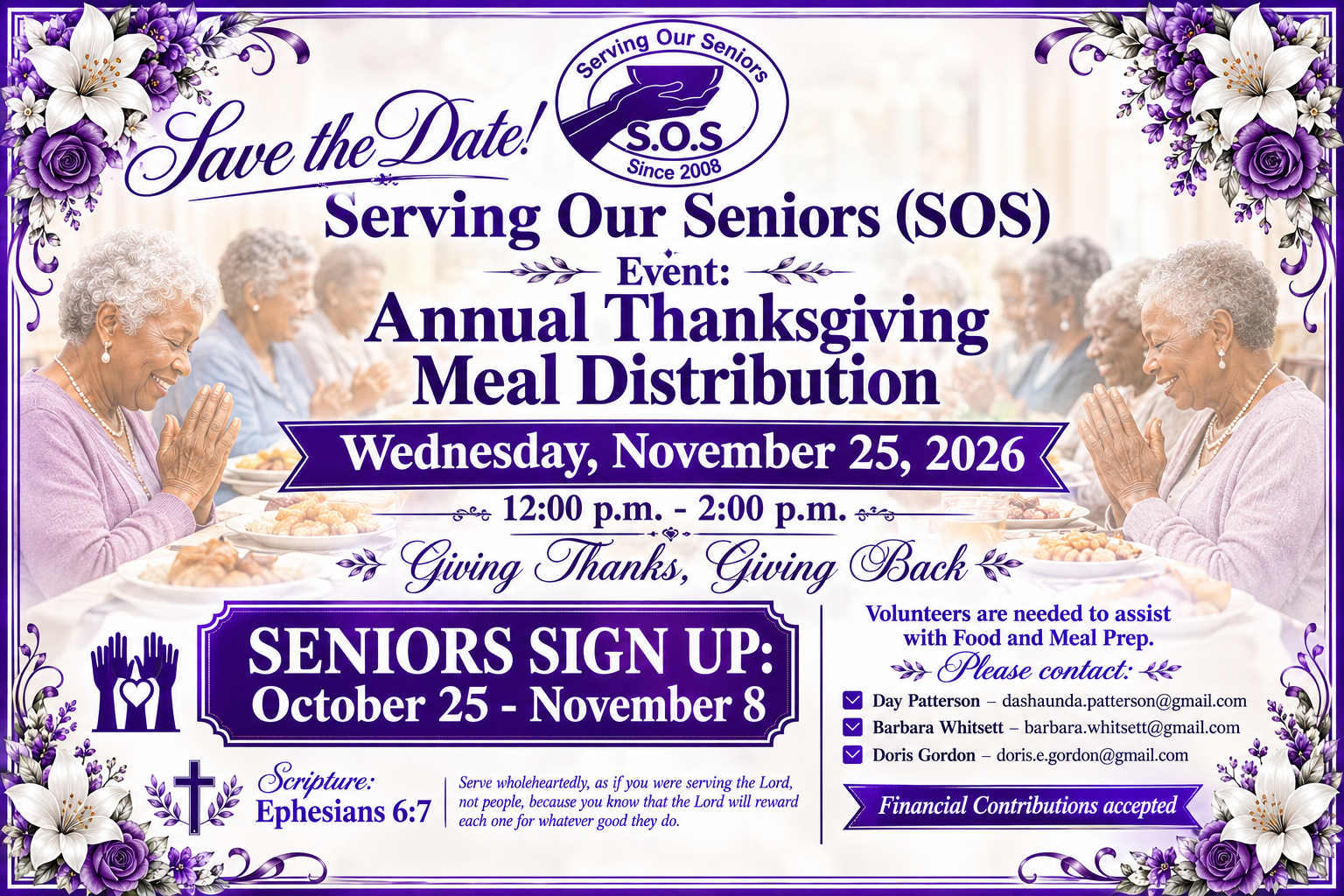 SOS Annual Thanksgiving Announcement Landscape
